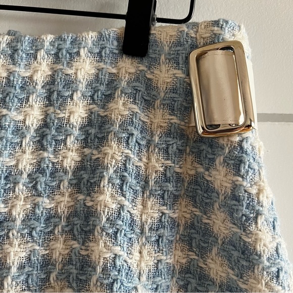 Vintage 90s Y2K Berto Lucci Made in Italy Barbiecore Baby Blue Tweed Mini Skirt - Picture 3 of 13